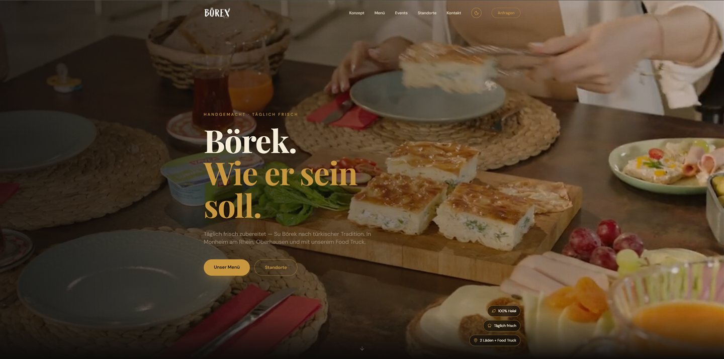 Screenshot der Börex Website