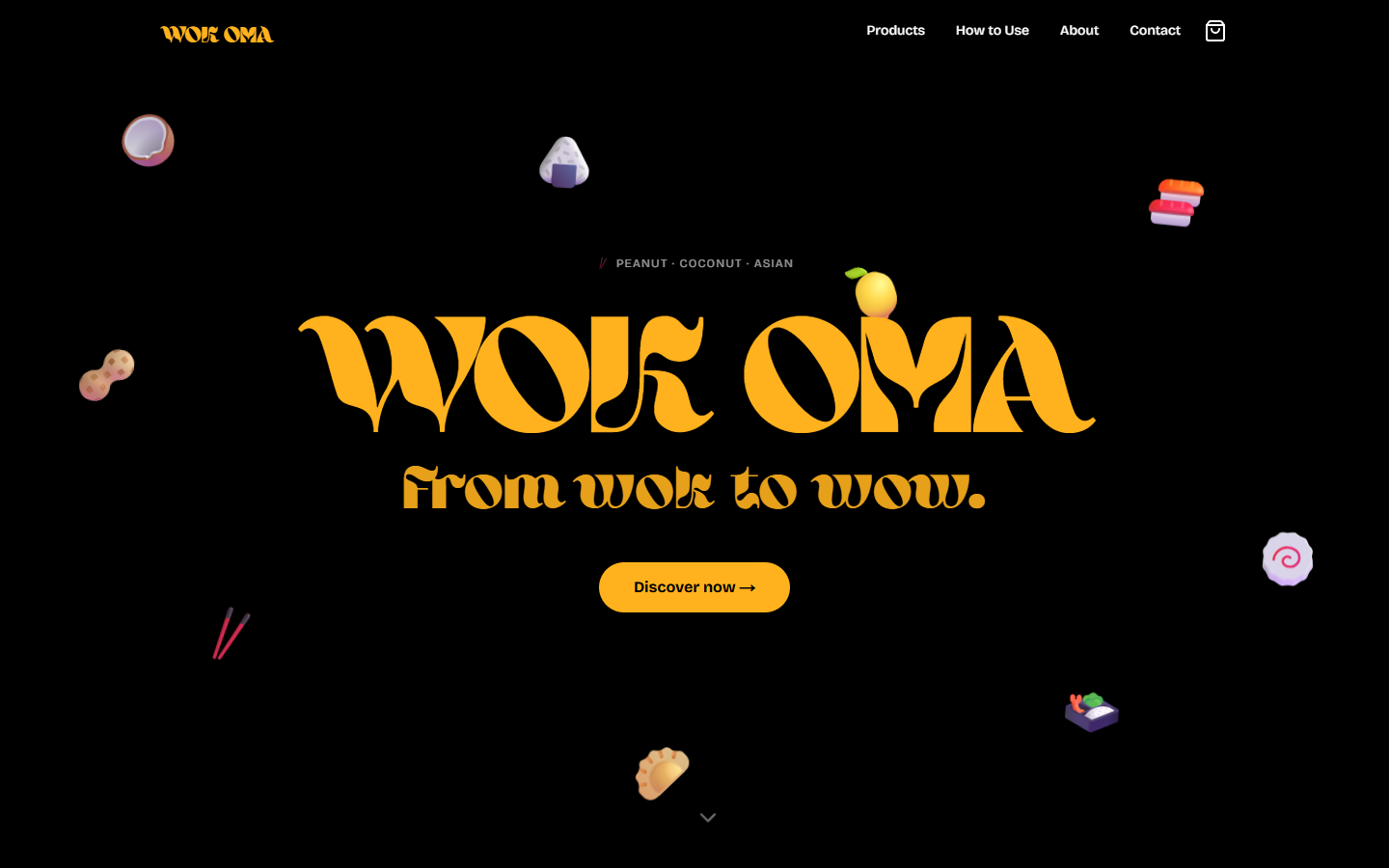 Screenshot der Wok Oma Website